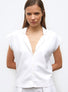 Top petit col chemise Milk - Molli