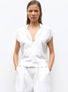 Top petit col chemise Milk - Vêtement de luxe femme