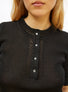 Top délicat maille crochet Noir Profond - Molli