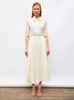 Robes de luxe femme - Robe longue en maille origami Naturel
