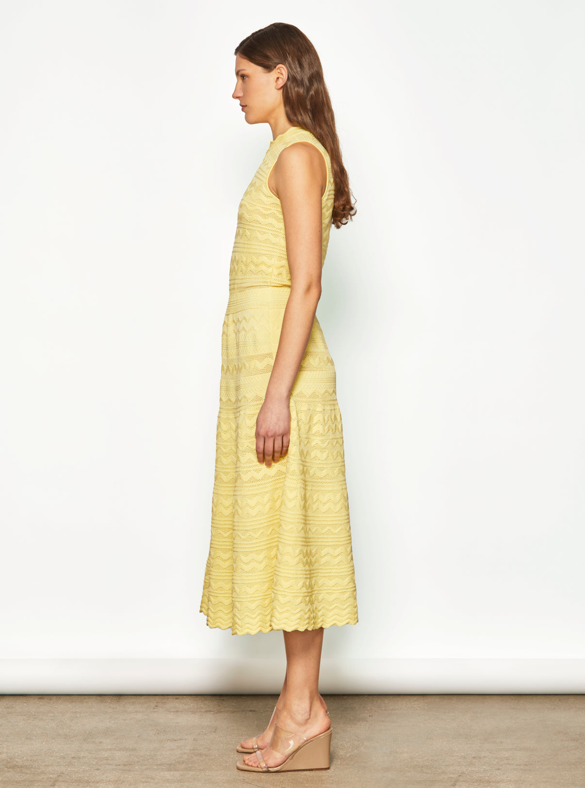 Robe longue maille croquet Blé - Molli