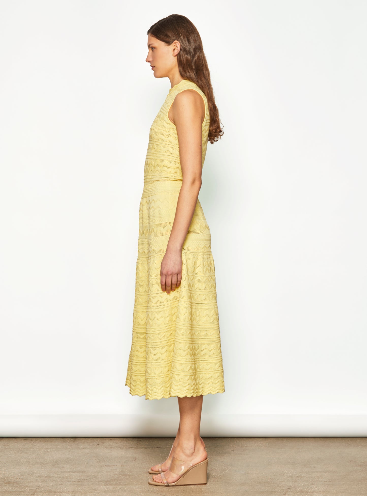 Robe longue maille croquet Blé - Molli