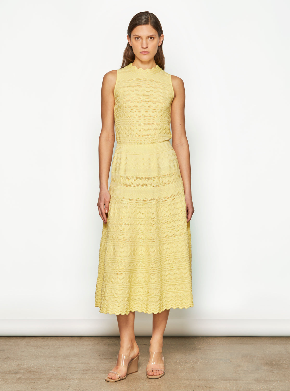 Robe longue maille croquet Blé - Vêtement en maille de luxe Molli