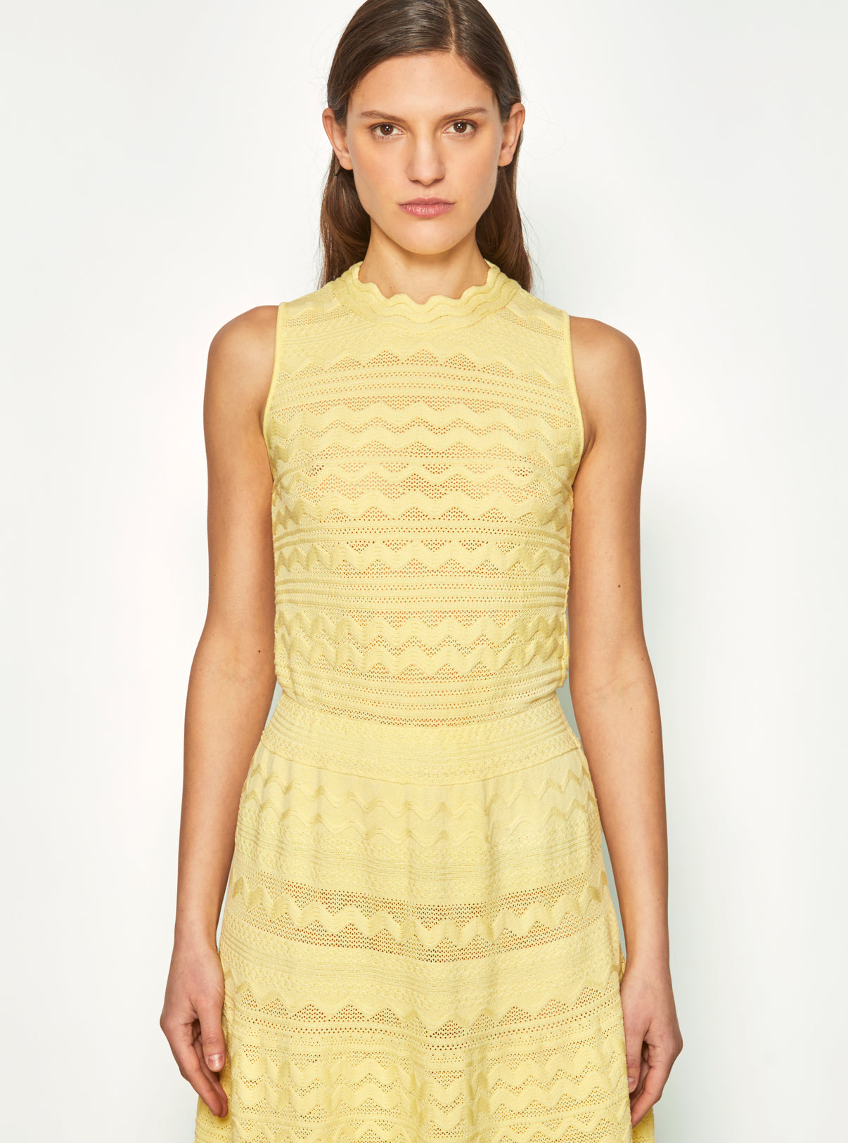 Robe longue maille croquet Blé - Vêtement de luxe femme