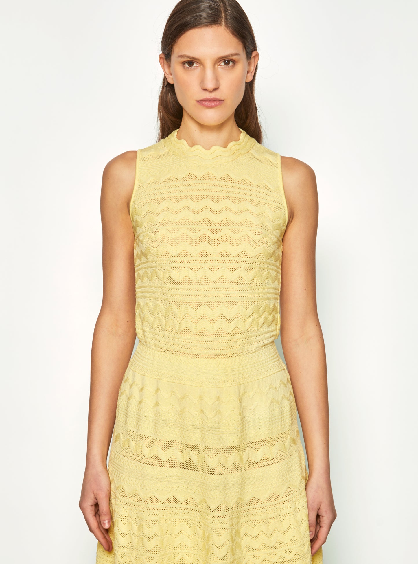 Robe longue maille croquet Blé - Vêtement de luxe femme