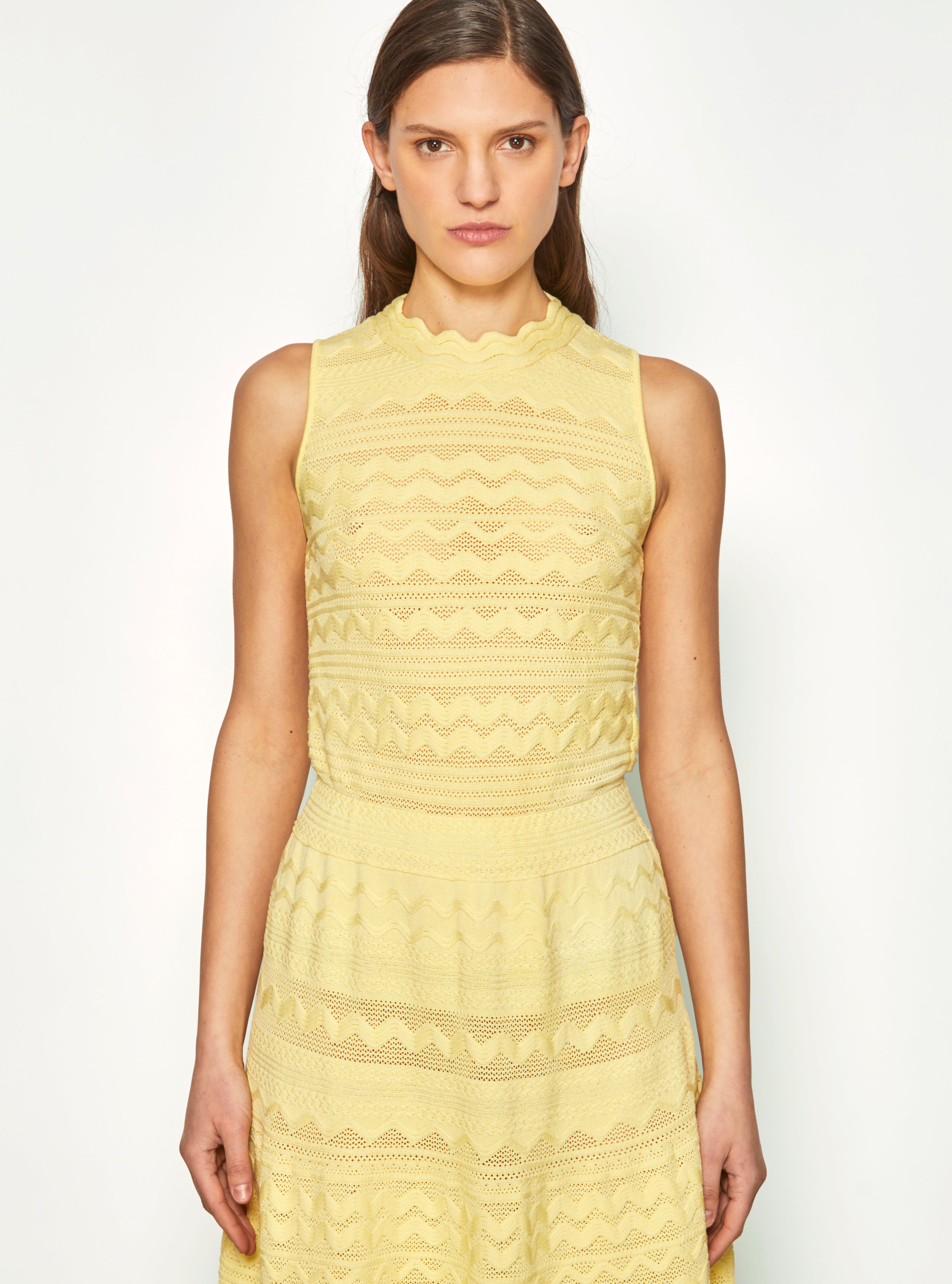 Robe longue maille croquet Blé - Vêtement de luxe femme