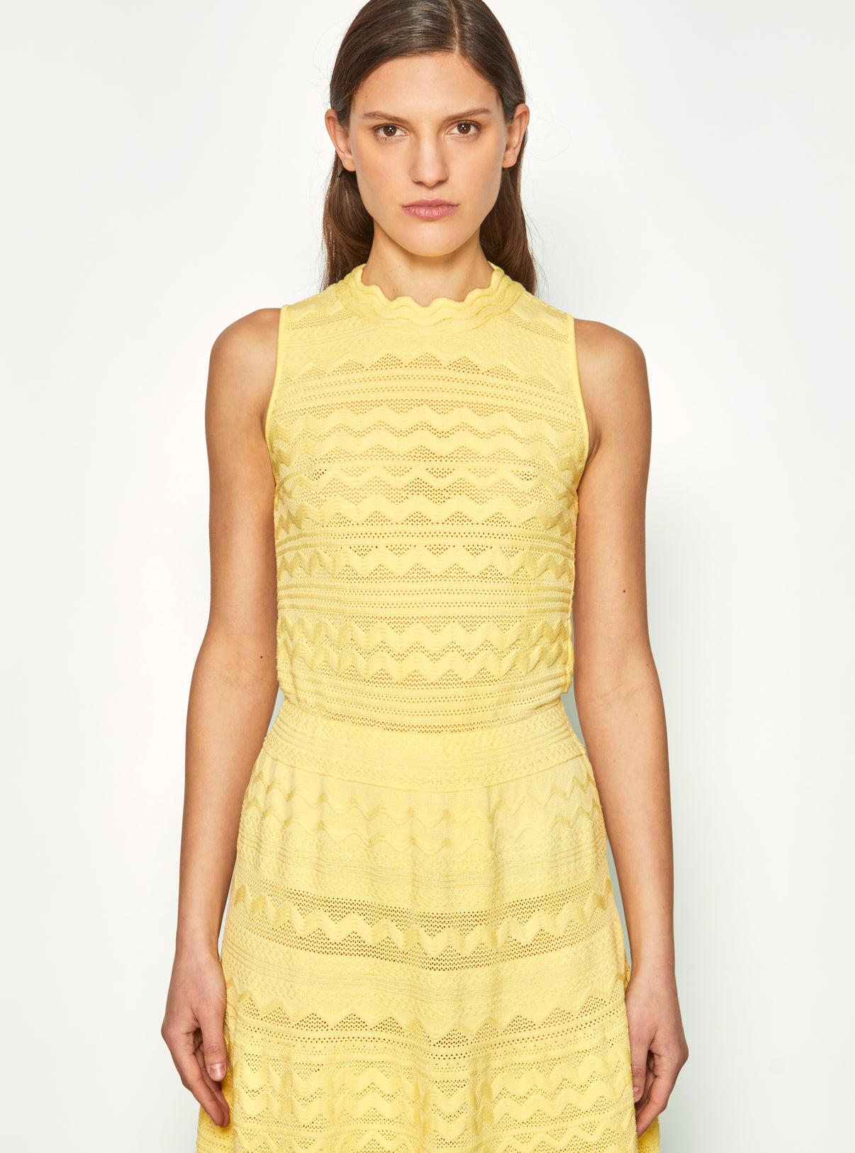 Robe longue maille croquet Blé - Vêtement de luxe femme