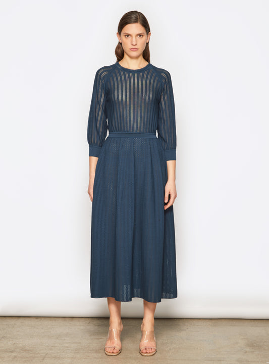 Robe légère maille pointelle Blueberry - Vêtement en maille de luxe Molli