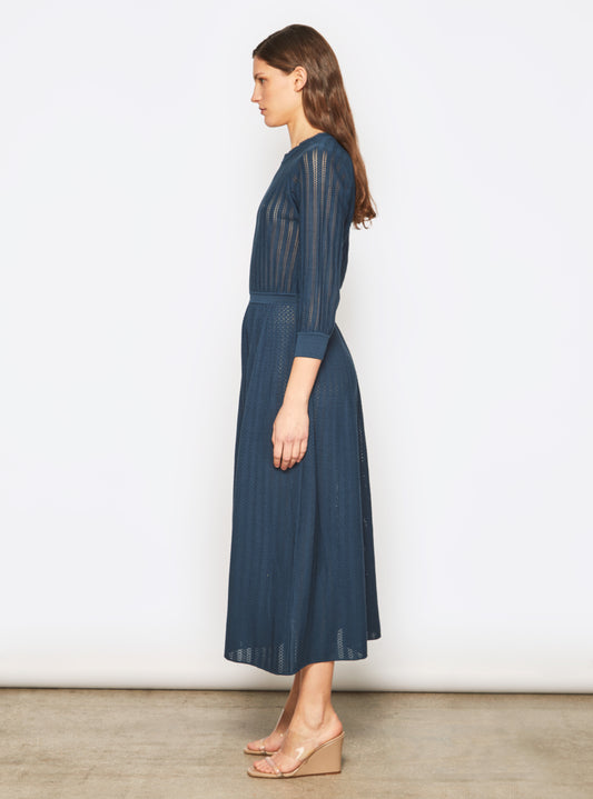 lightweight pointelle knit dress