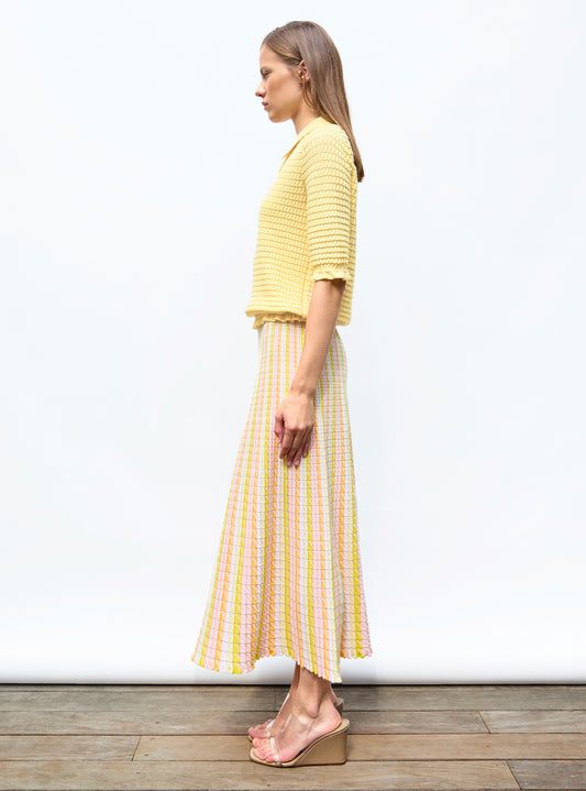 polo in an origami knit