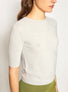 Top fin maille manches coudes Gris Chiné Clair - Molli