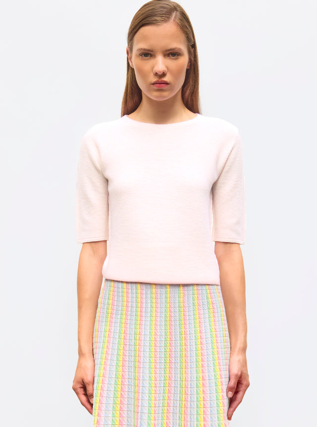 fine top with elbow-length sleeves - Image principale