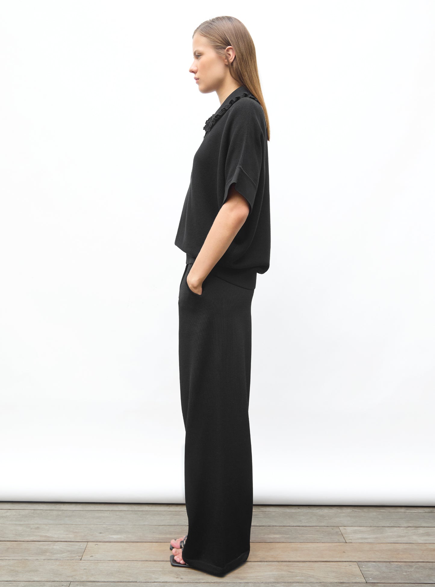 Top ample en maille à col - Vêtement en maille de luxe Molli