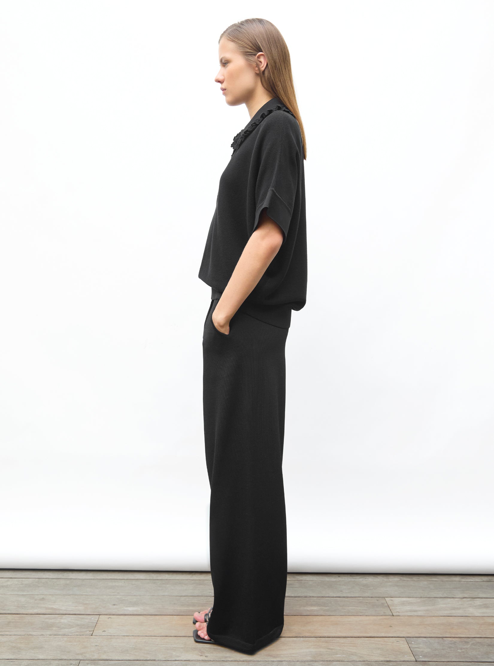 Top ample en maille à col - Vêtement en maille de luxe Molli