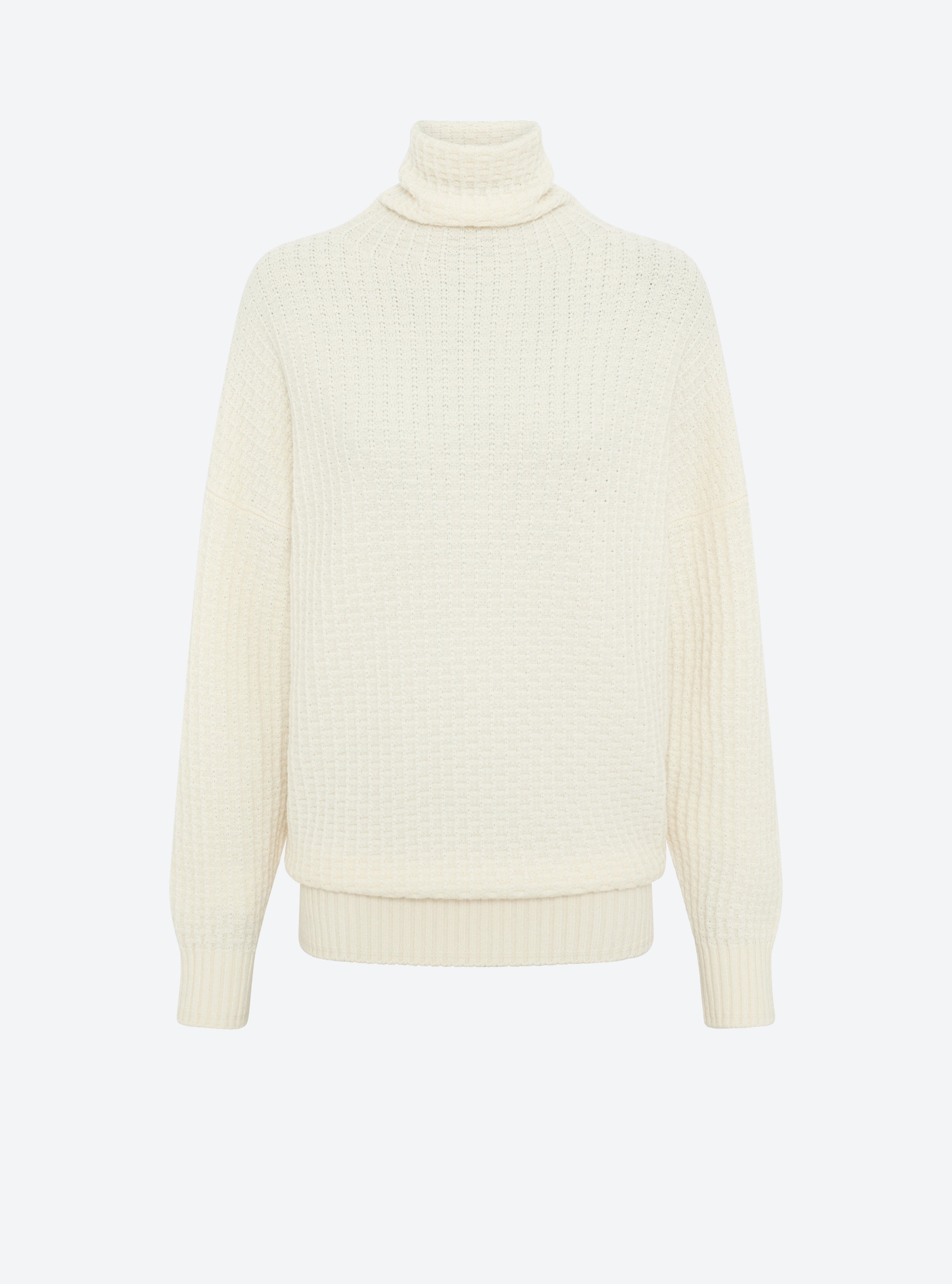 Pull en maille de luxe Molli - pull ample maille gaufrée ecru