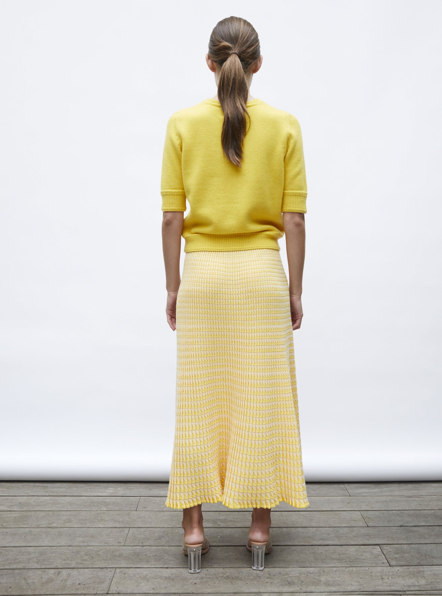 Top maille manches coudes soleil - Vêtement de luxe femme