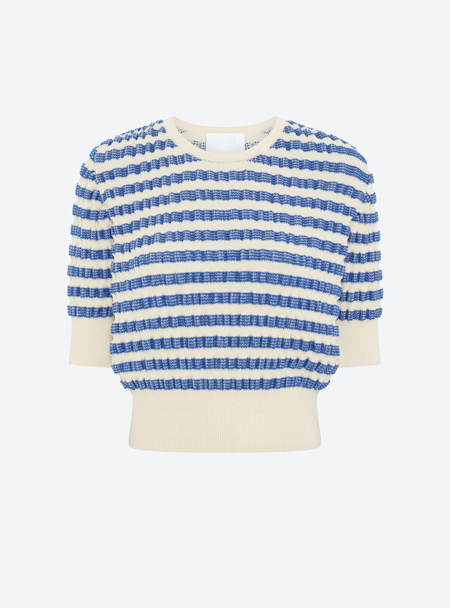 marinière maille gaufrée naturel-denim - Molli