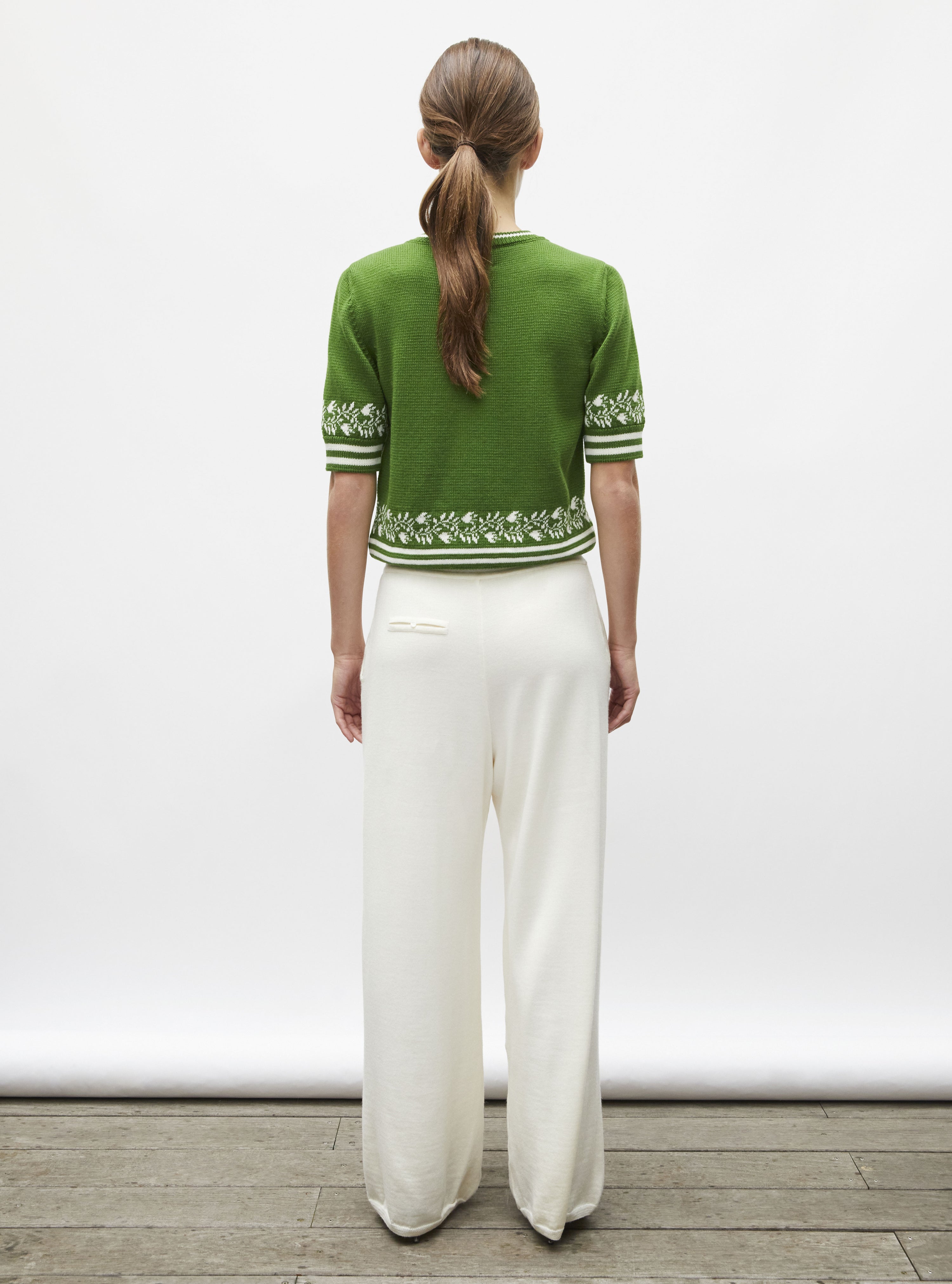 pantalon fluide maille naturel - pantalon de luxe