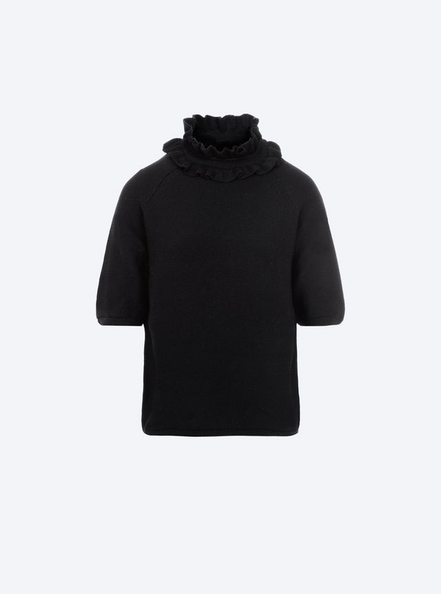 Ruffled neck knit top - Image principale