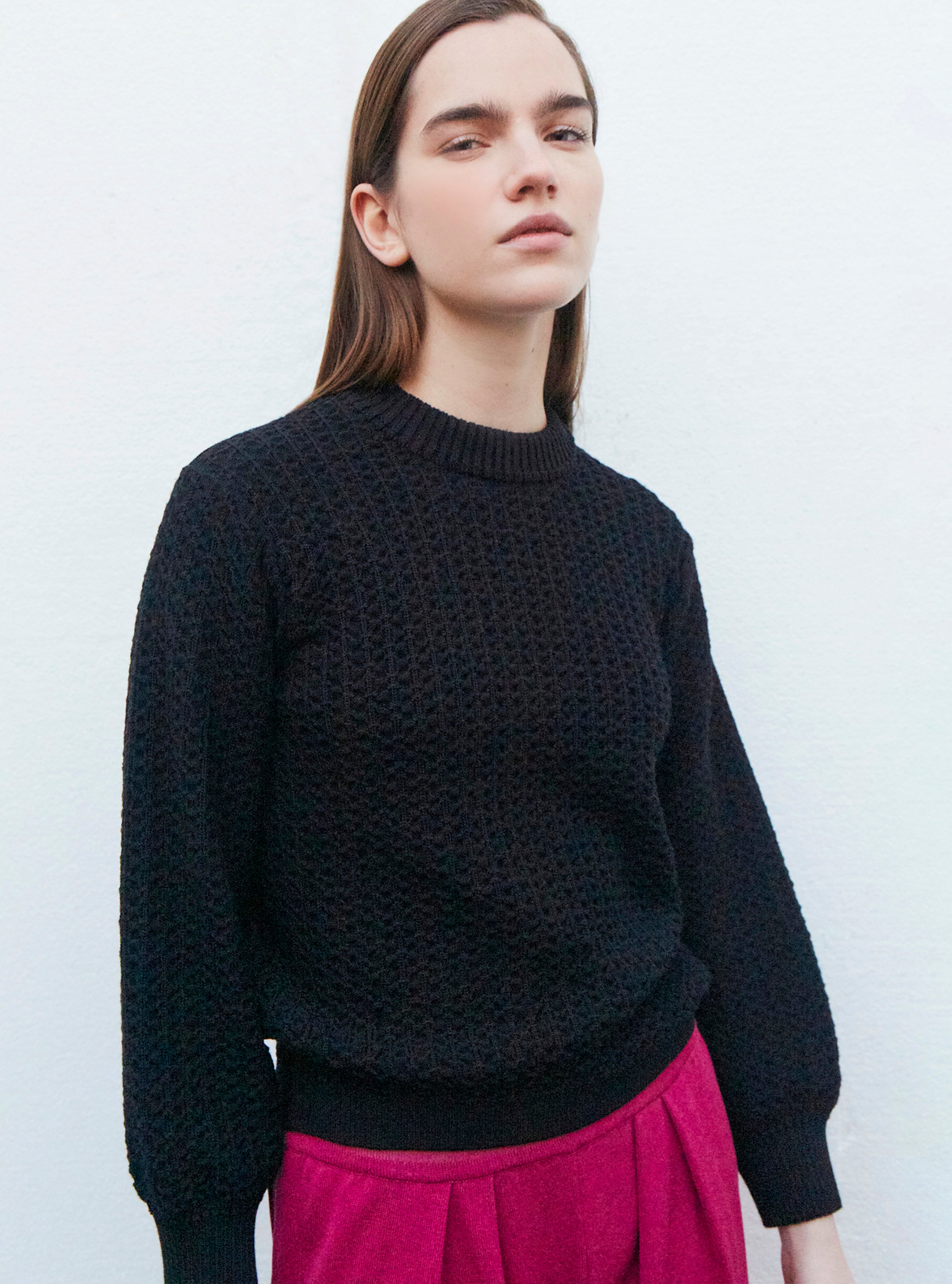 Sweater en maille entrelacée - Vêtement en maille de luxe Molli