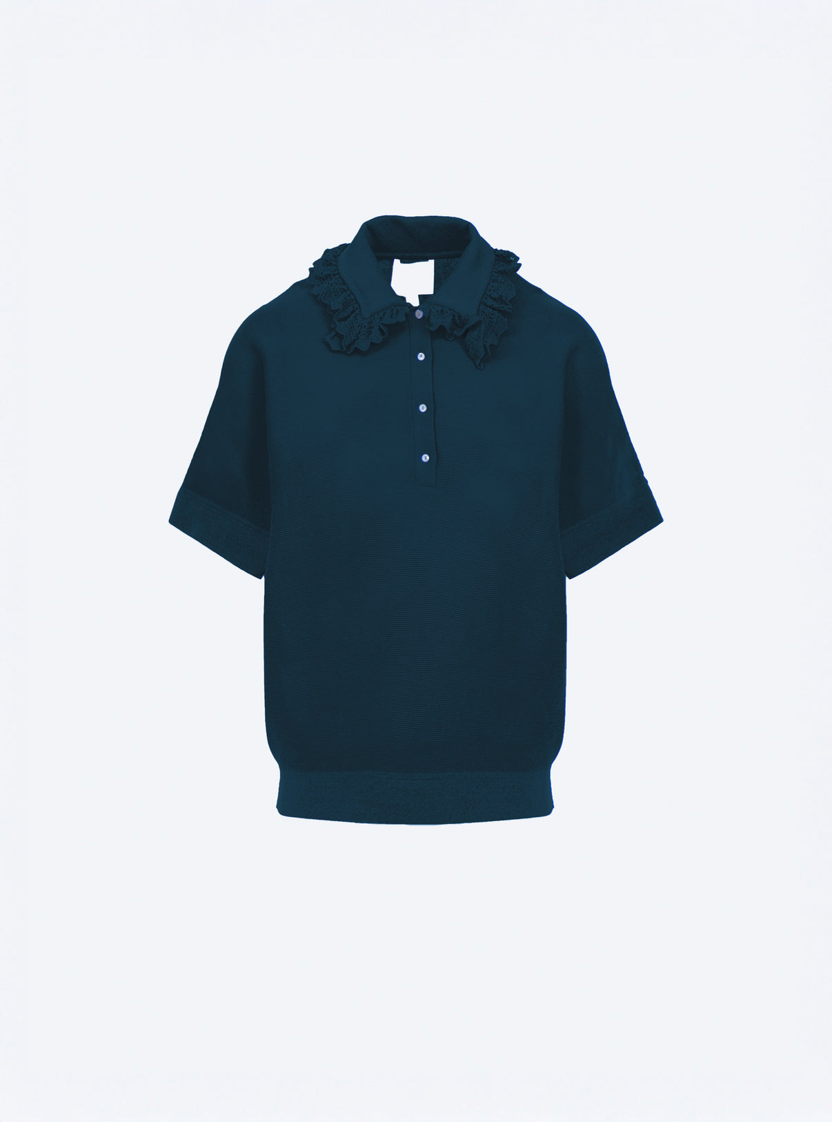 Top en maille de luxe Molli - Top maille ample à col Blueberry