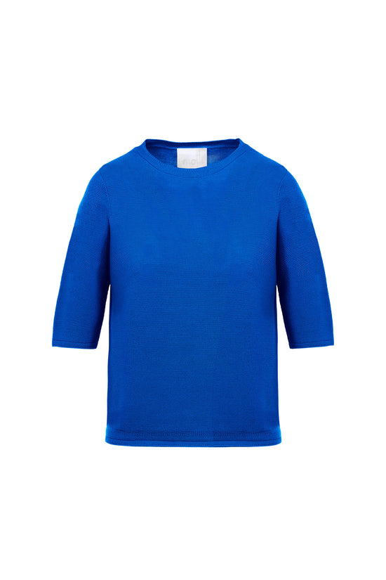 Top maille Bleu