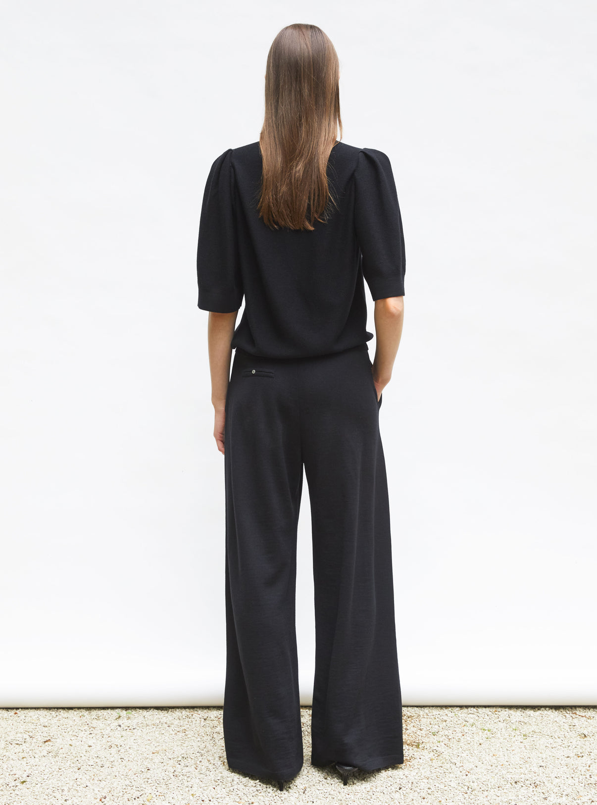 Top en maille manches froncées - Vêtement de luxe femme