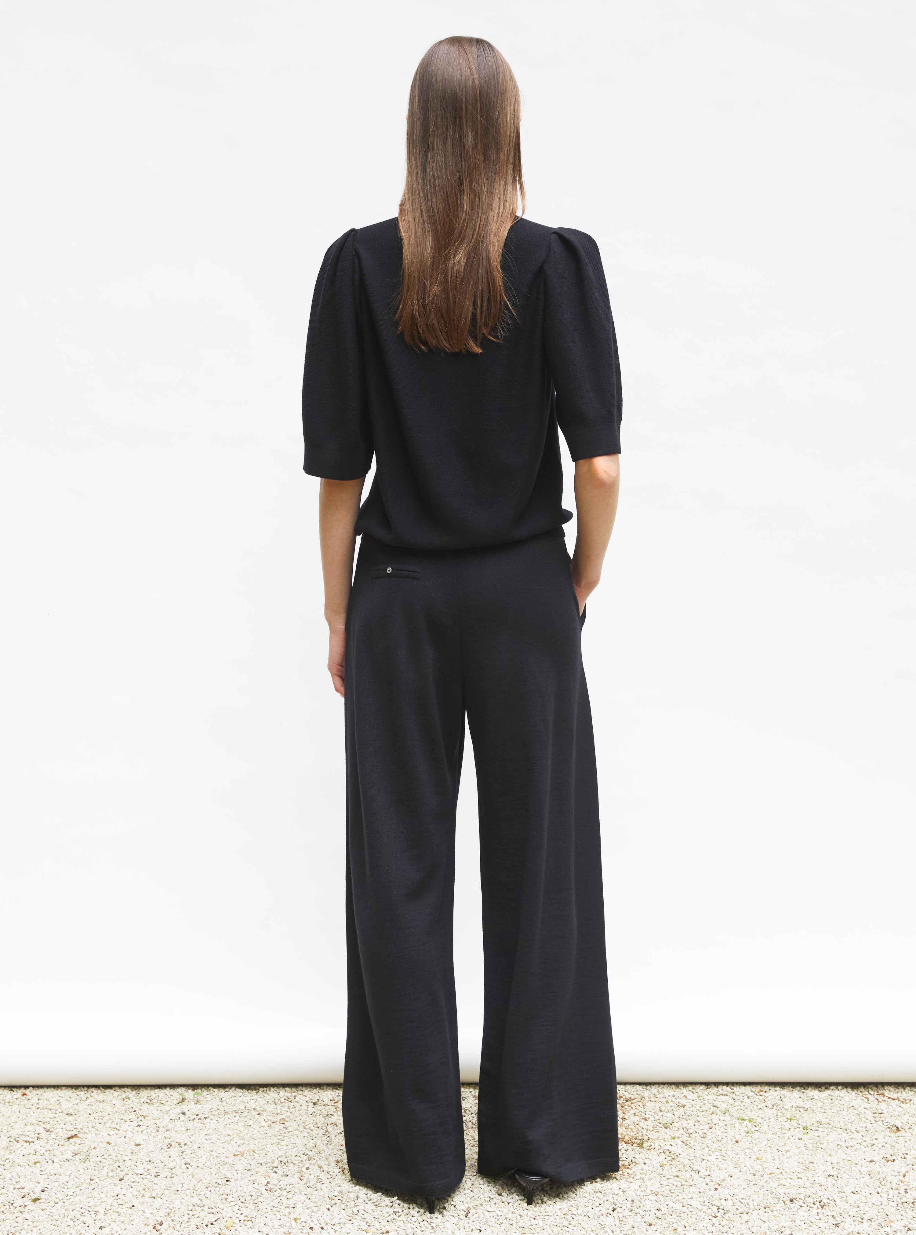 Top en maille manches froncées - Vêtement de luxe femme