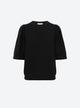 pleated elbow-length sleeved knit top