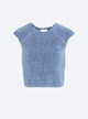 top en maille fourrure de coton