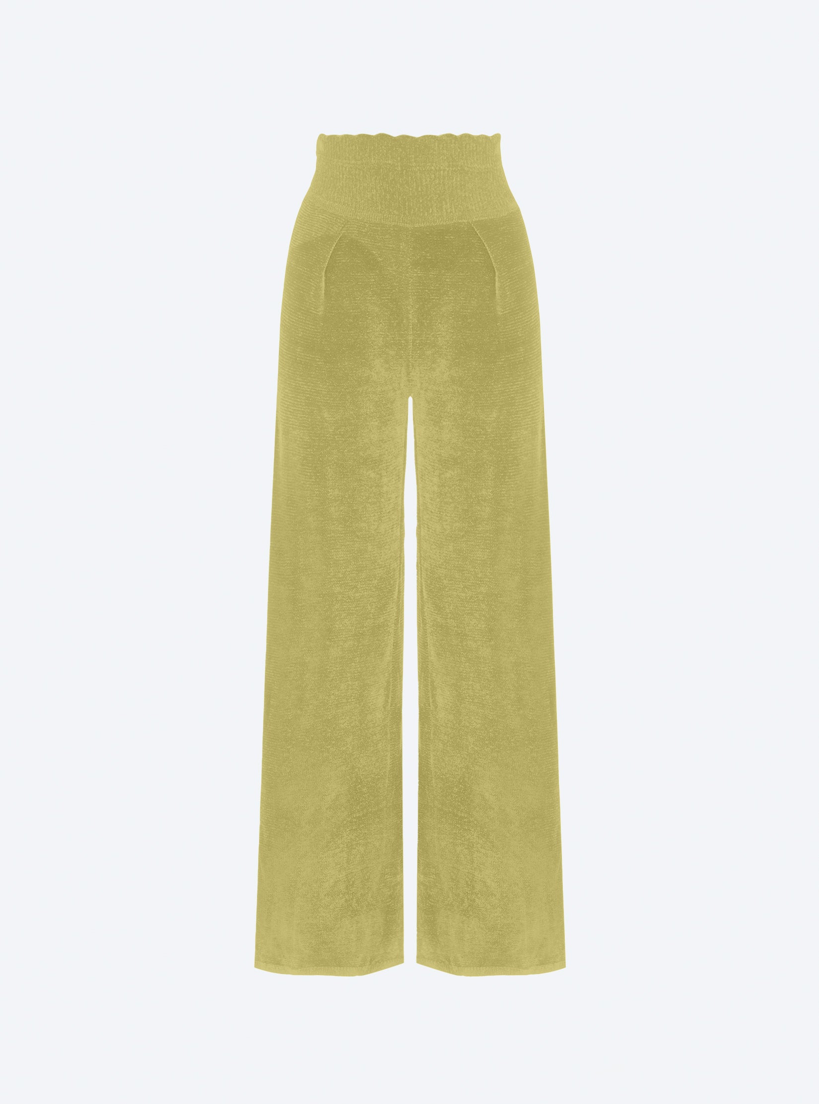 Pantalon en maille velours Doré - Vêtement en maille de luxe femme