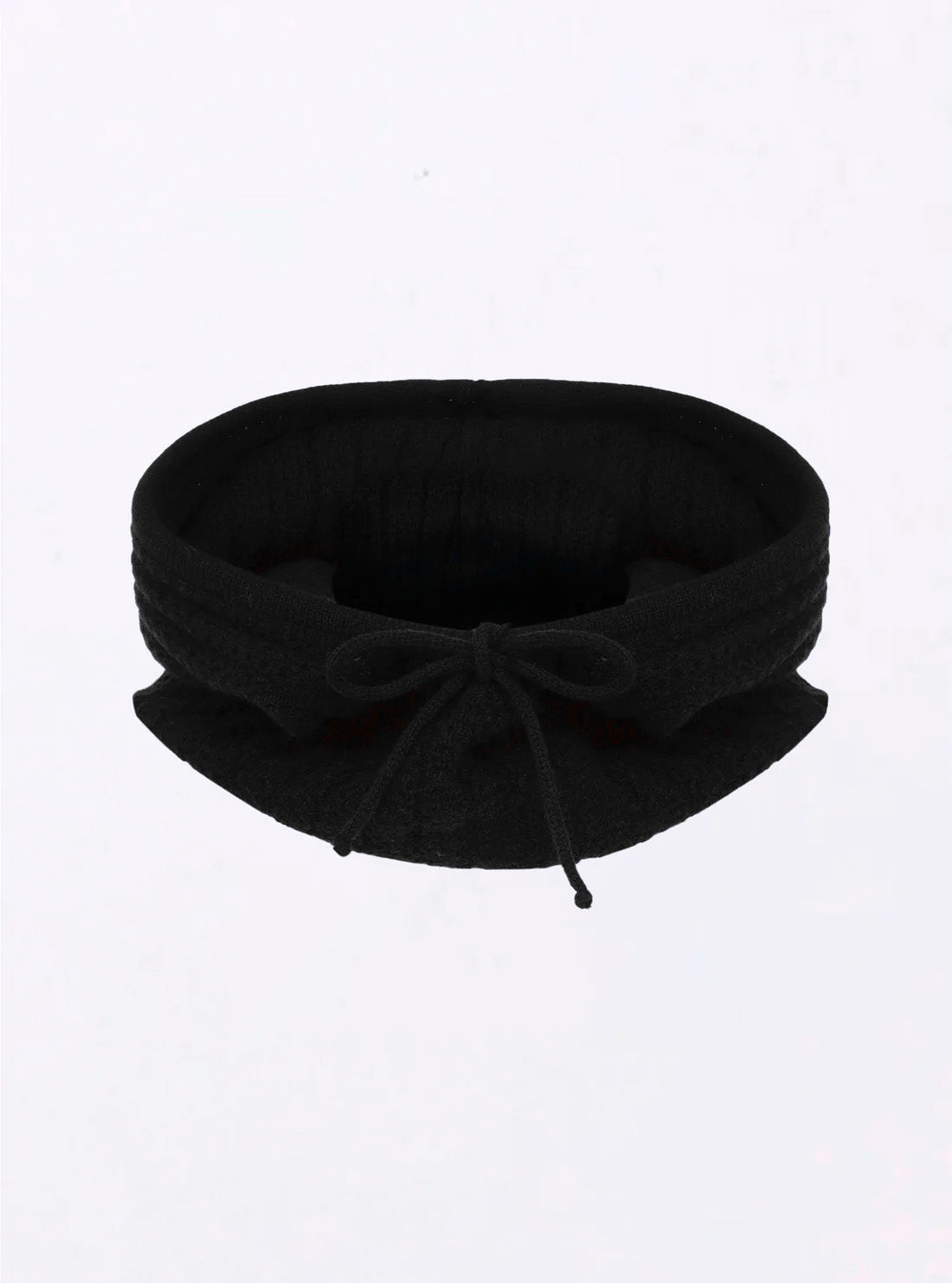 Accessoire de luxe femme - Cagoule en maille torsadée noir profond