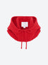 Accessoire de luxe femme - Cagoule en maille torsadée rouge garance