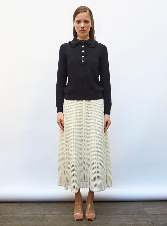 molli checkered knit couture polo shirt