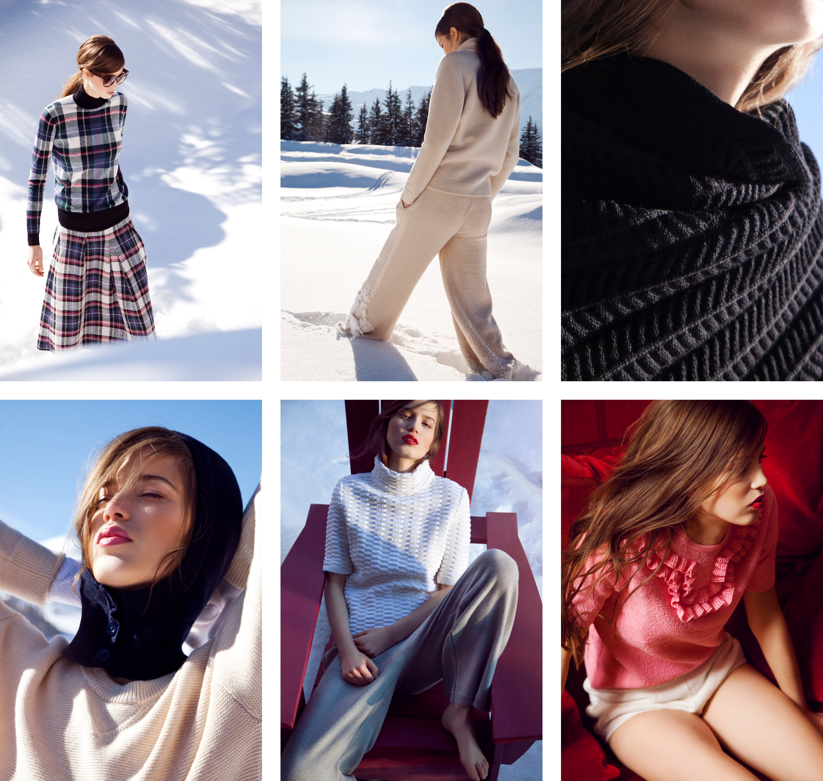 femmes portant maille fine molli dans la neige