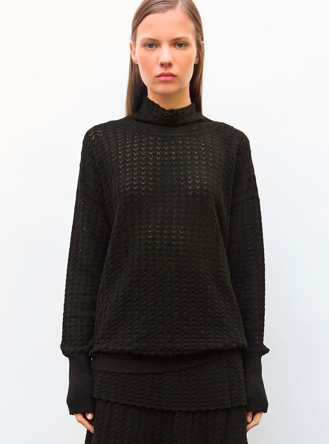 pointelle knit top  - Image principale
