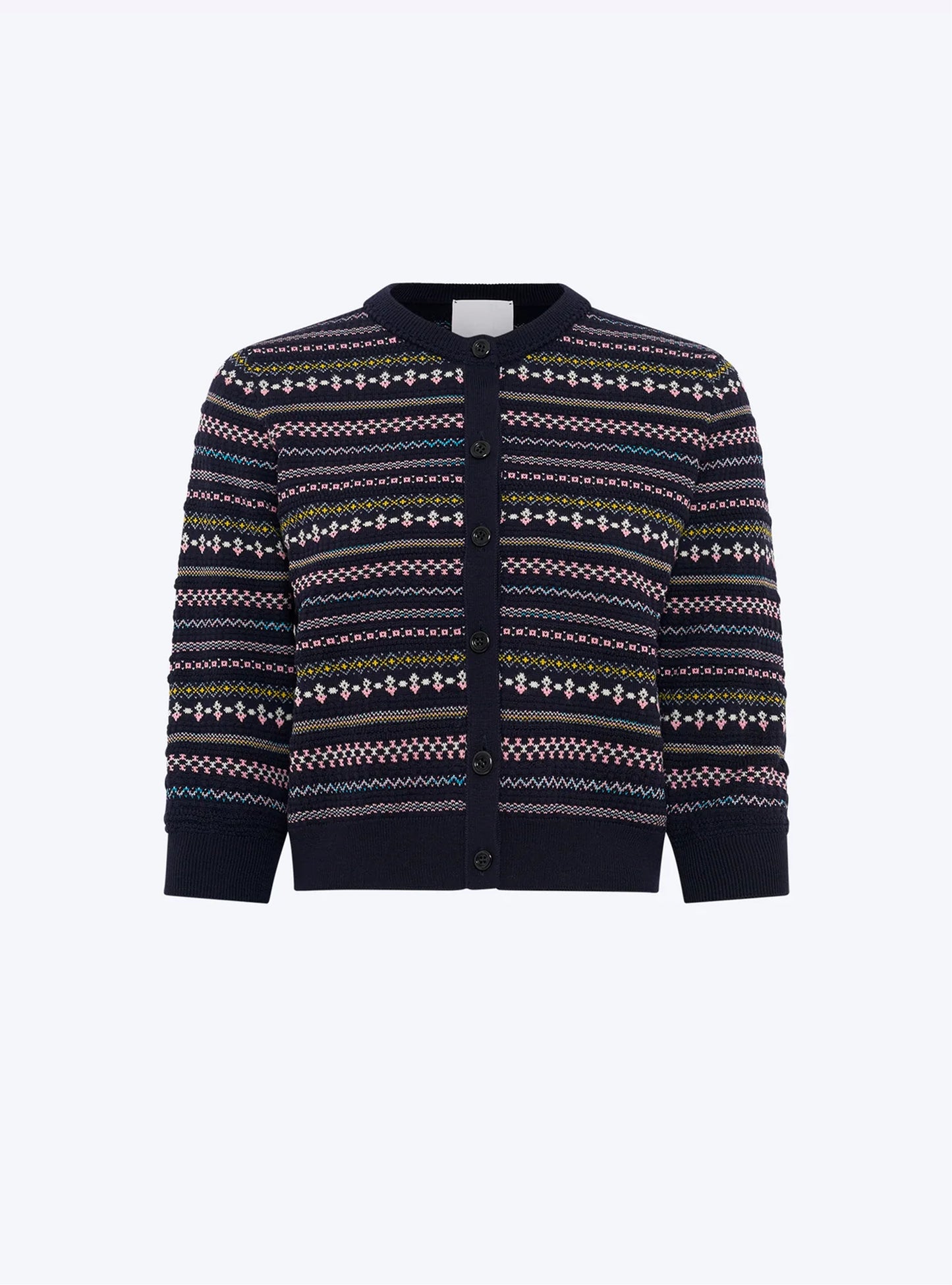 Cardigan en maille de luxe Molli - Cardigan motifs mini jacquard Nuit Multi