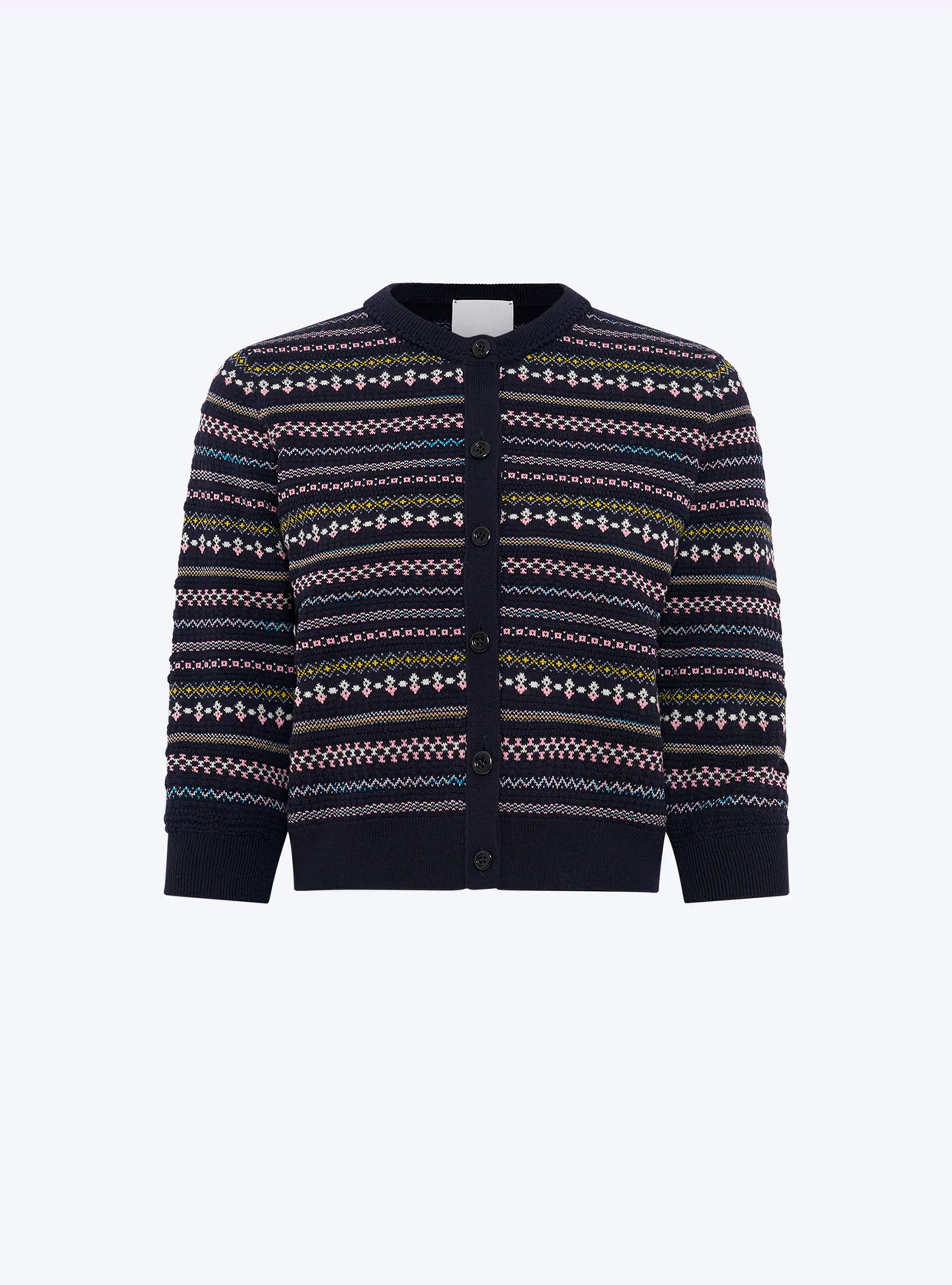 Cardigan en maille de luxe Molli - Cardigan motifs mini jacquard Nuit Multi