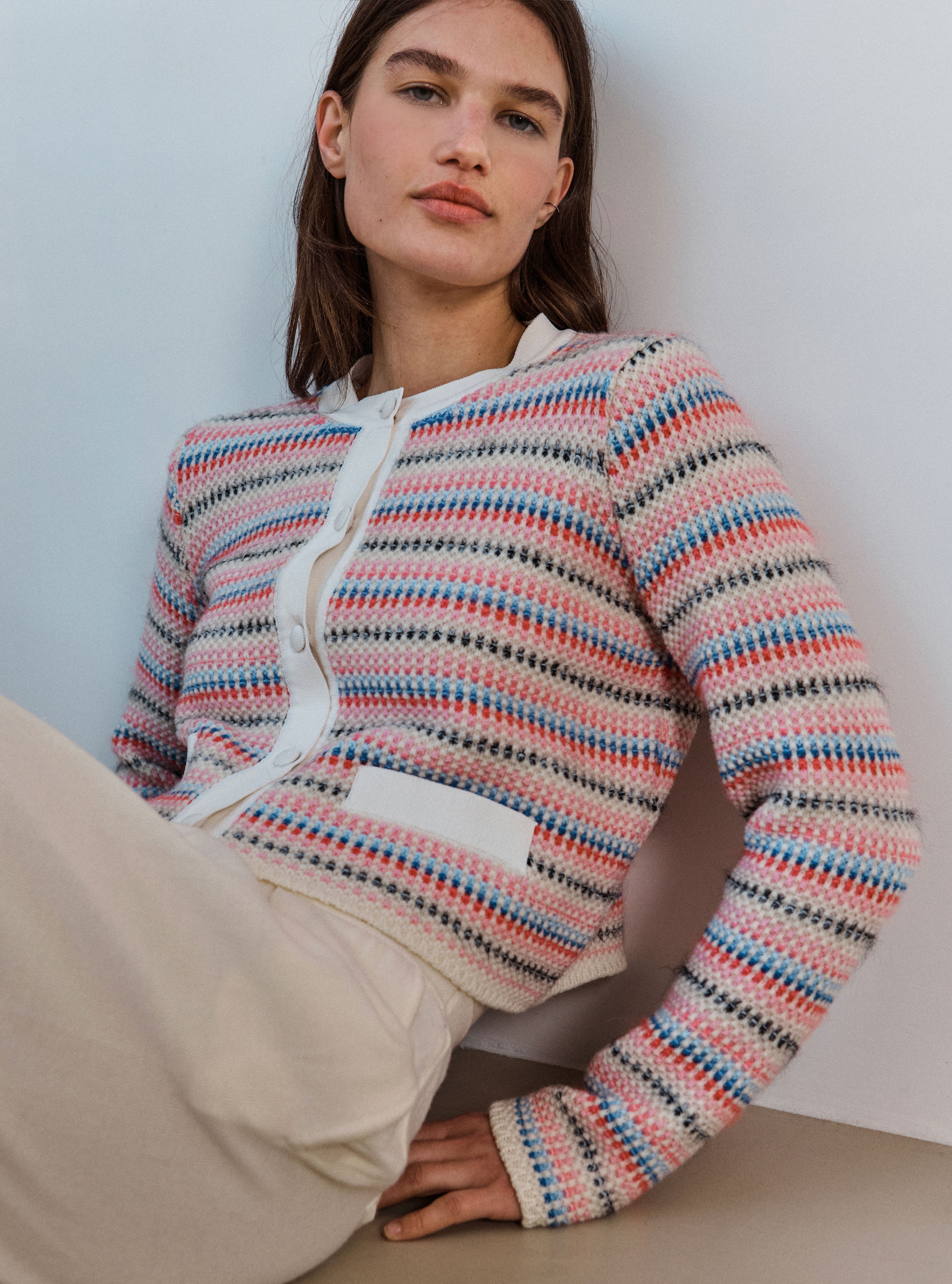 Cardigan moelleux multicolore naturel-multi - Molli