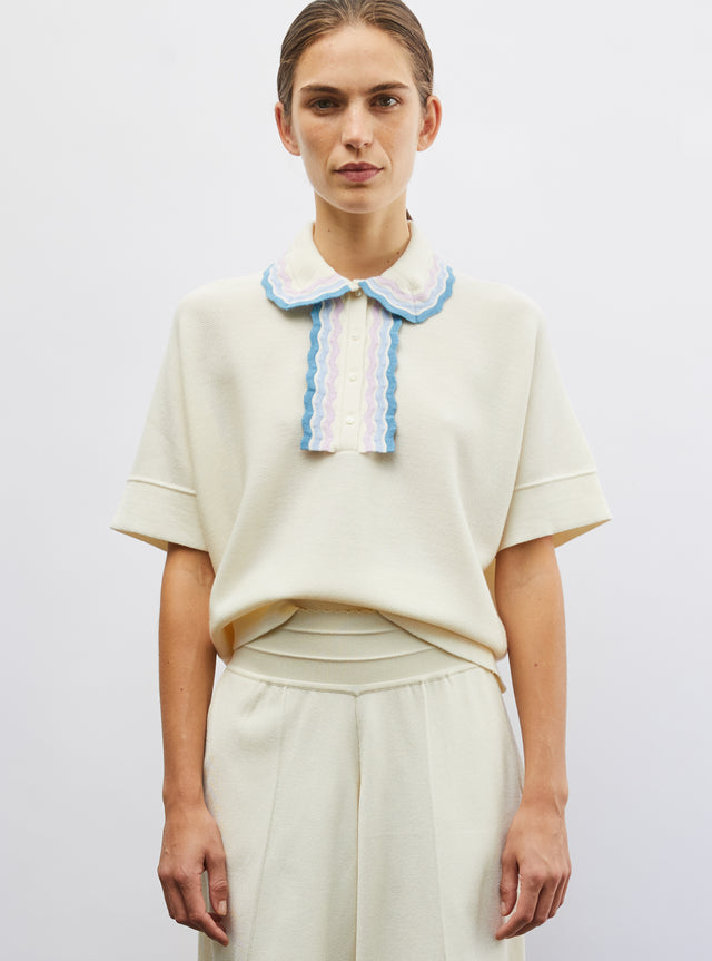 top ample maille col croquet - Image principale