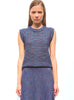 Top maille mini origami Cobalt-Nacre - Vêtement en maille de luxe Molli