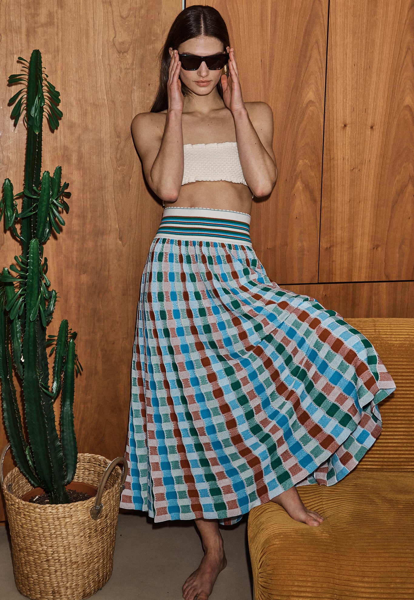 molli モリ ニット ワイドパンツ M MOLLI ICONIC HIGH WAISTED FLUID