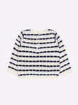 Baby moss stitch mini breton sweater