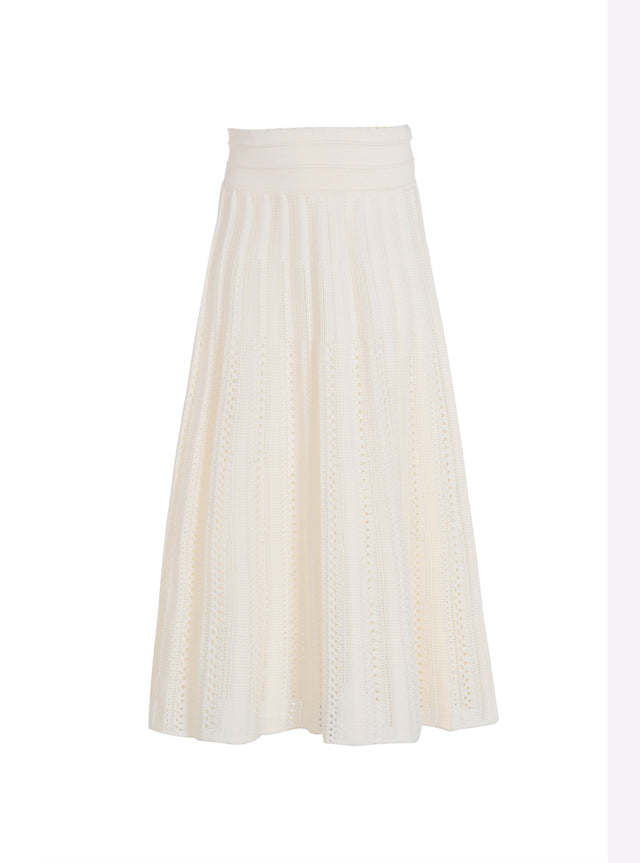 long skirt in guipure knit - Image principale