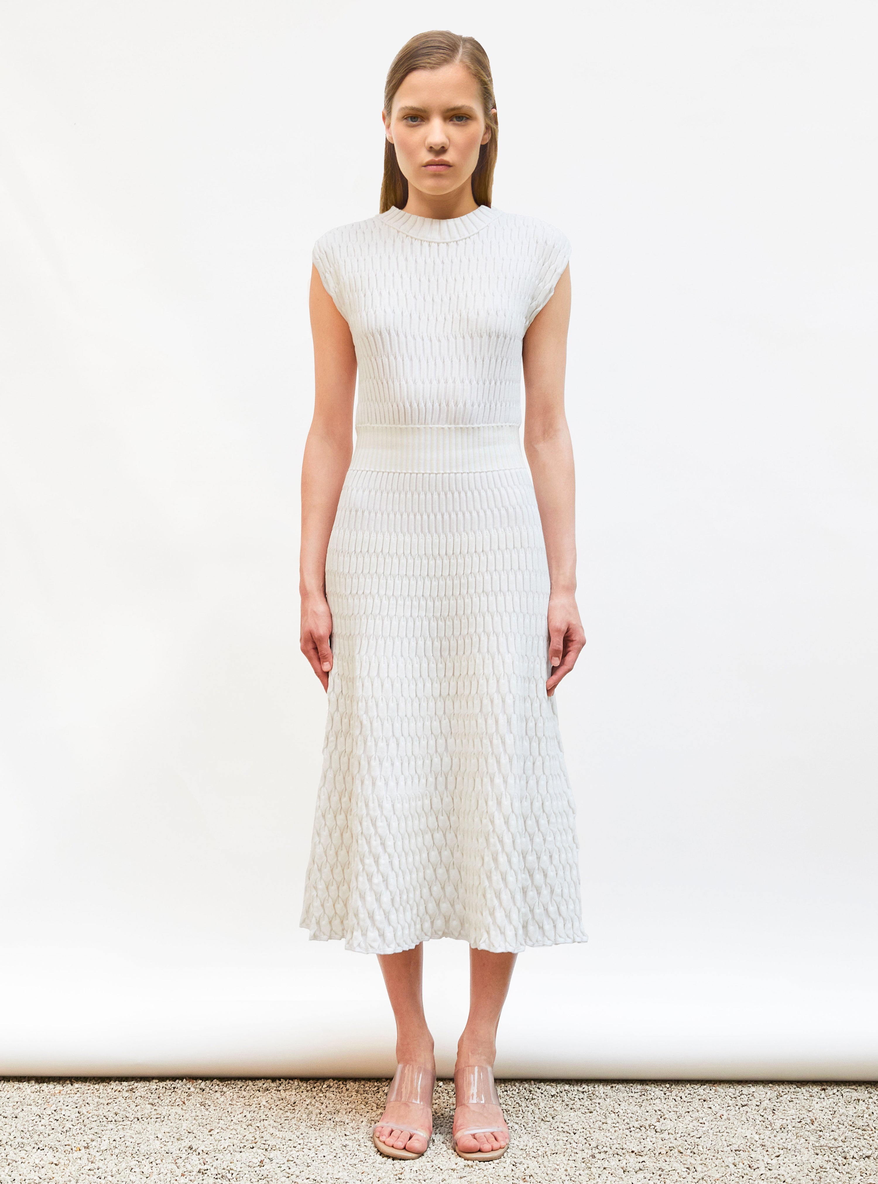 Robe longue en maille zellige - Robes de luxe