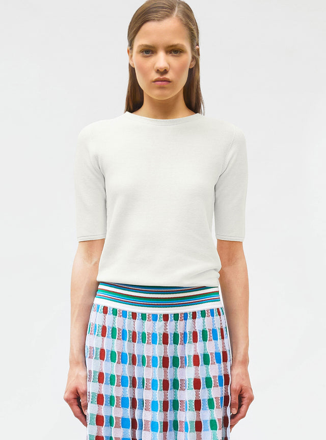 fine top with elbow-length sleeves - Image principale