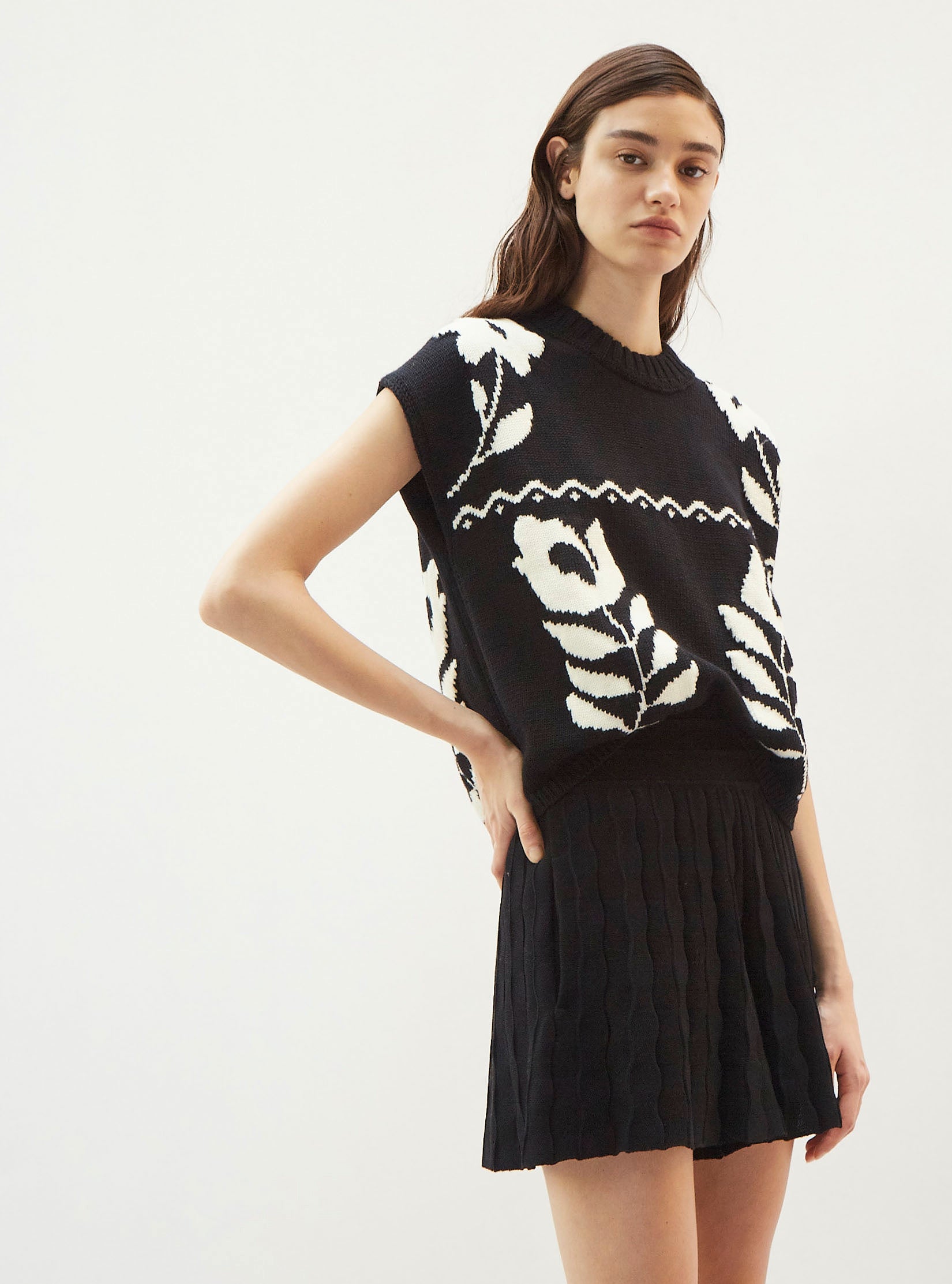 Short en maille vichy uni - Vêtement en maille de luxe Molli