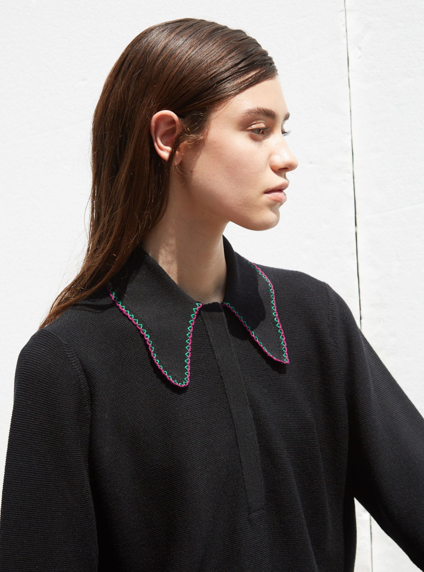 Chemisier en maille col picots - Vêtement en maille de luxe Molli
