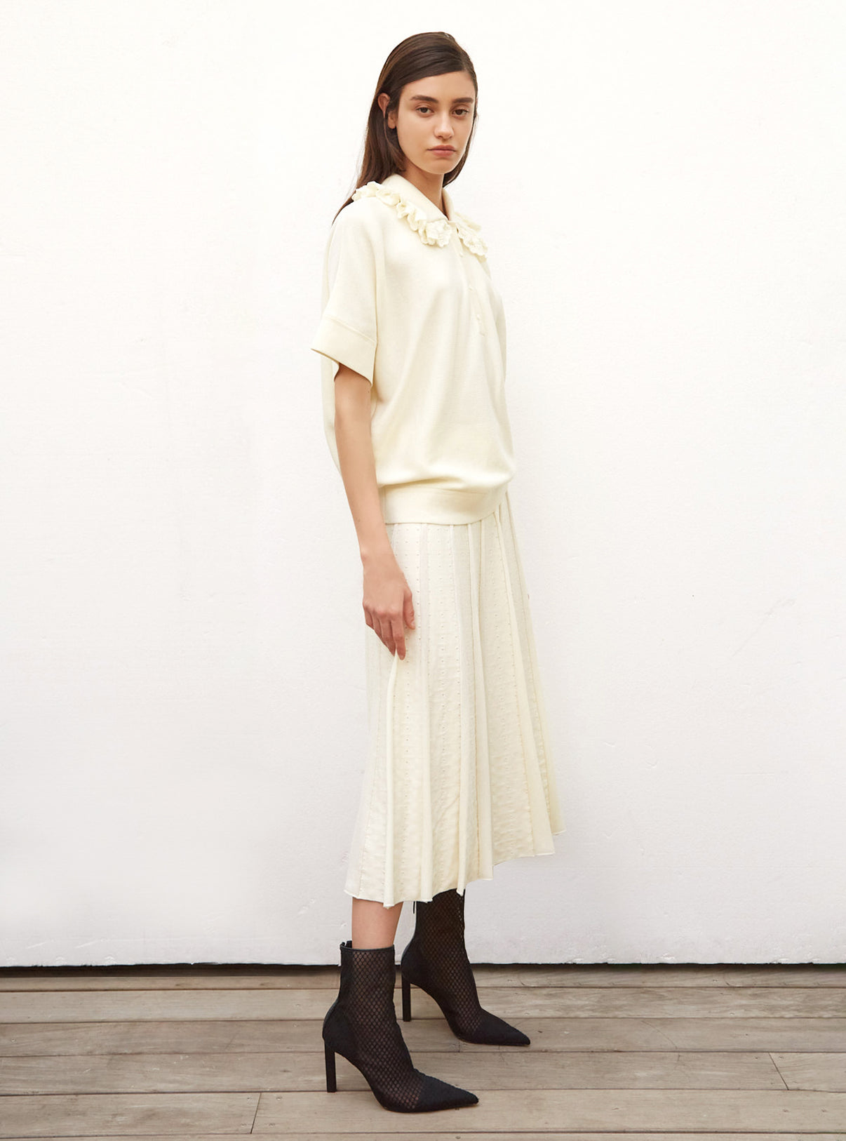 Top ample en maille à col - Vêtement de luxe femme