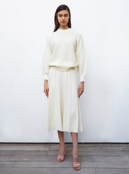 Tops, blouses de luxe femme - Sweater en maille entrelacée